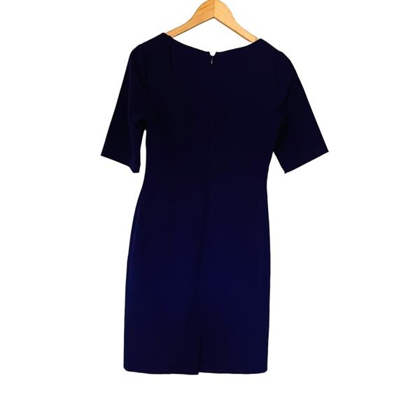 Adrianna Papell Split Neck Side Pleated Sheath Dress Size 4 Purple - Picture 3 of 8